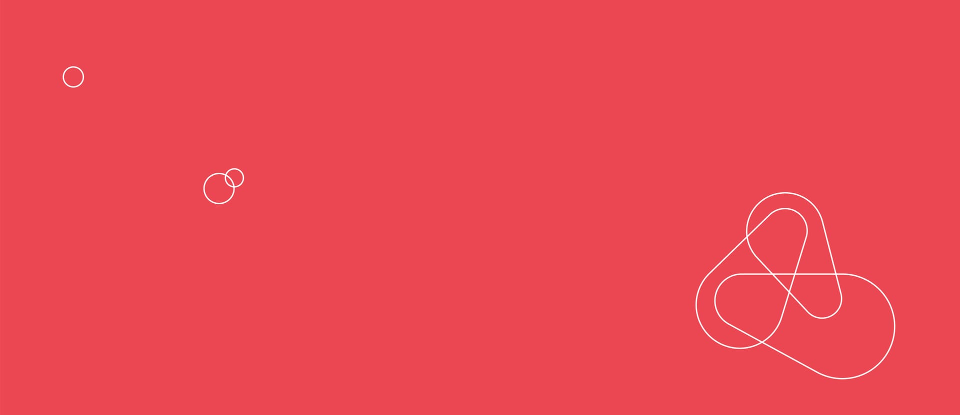 red field with geometric shapes in the foreground