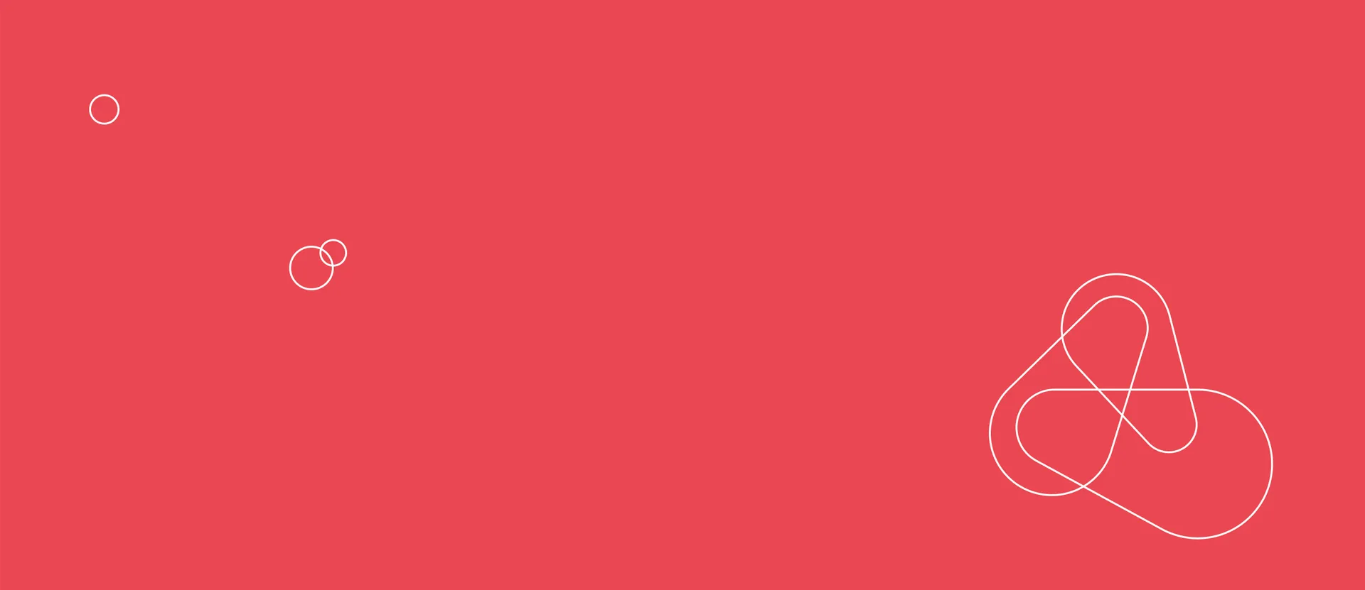 red field with geometric shapes in the foreground